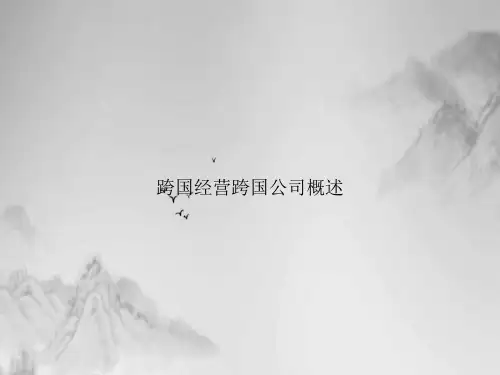 跨国经营跨国公司概述PPT课件