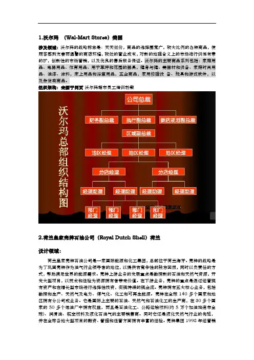 世界500强企业组织架构概述