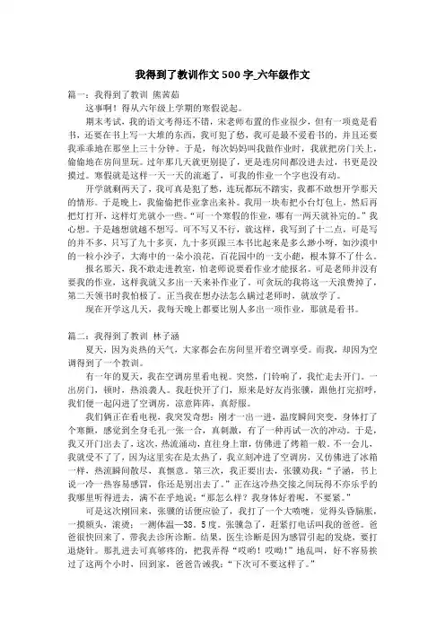 我得到了教训作文500字_六年级作文