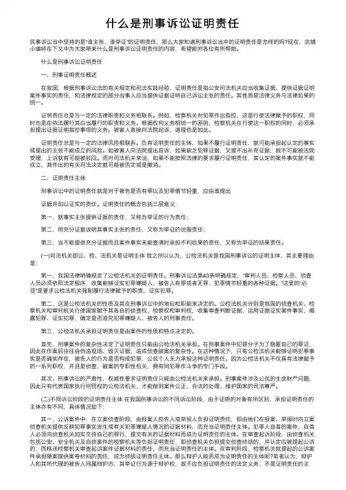 什么是刑事诉讼证明责任