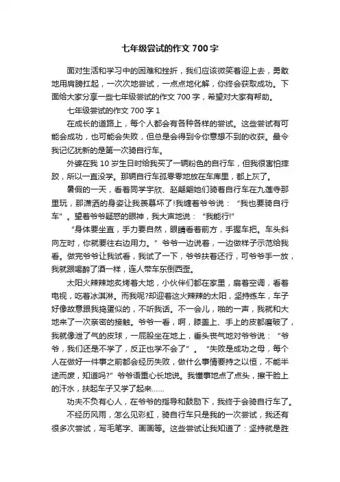 七年级尝试的作文700字