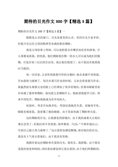 期待的目光作文300字【3篇】