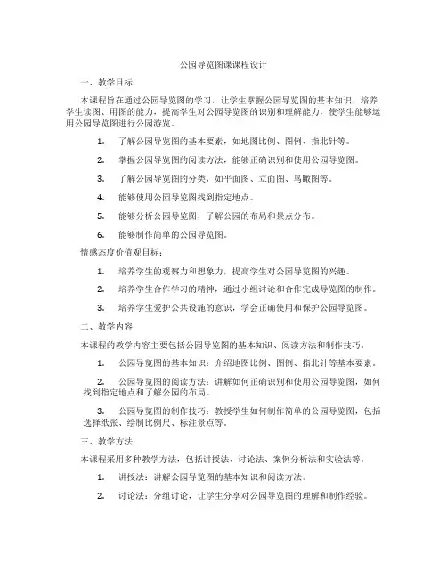 公园导览图课课程设计
