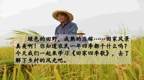 部编版二年级上册语文 4 田家四季歌 教学课件