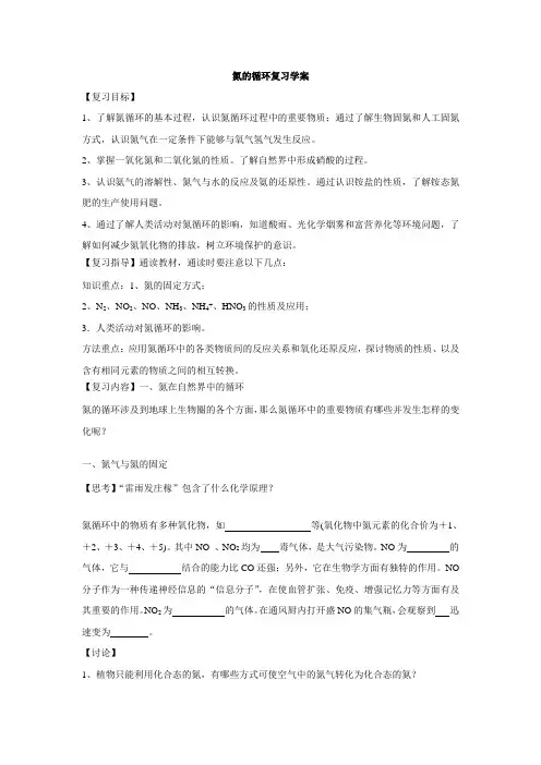 氮的循环复习学案
