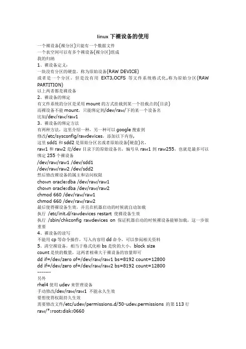 linux下裸设备的使用