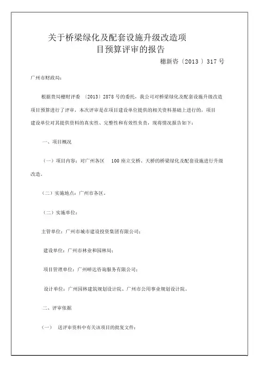预算评审的报告
