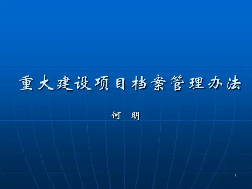 重大建设项目档案管理办法资料