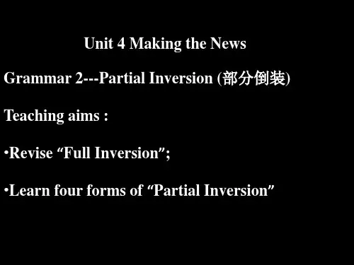 人教版高中英语 必修五Unit 4 Making the news --- Grammar Part
