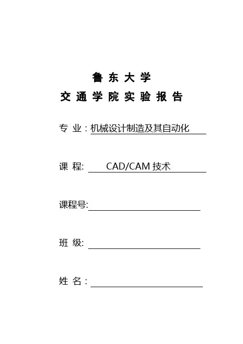 机械CAD CAM 实验报告  电子版