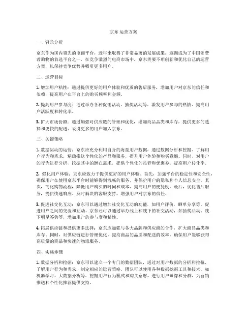 京东 运营方案