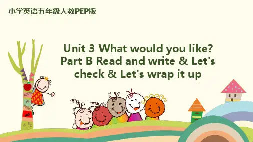 五年级上册英语课件-Unit3-partB-Read and write 