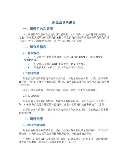织金县调研报告