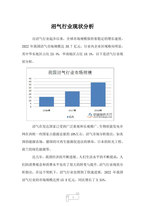2023年沼气行业现状分析