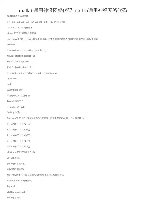 matlab通用神经网络代码,matlab通用神经网络代码