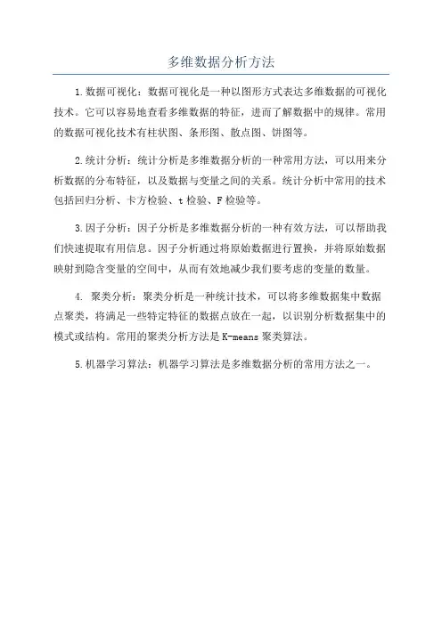 多维数据分析方法