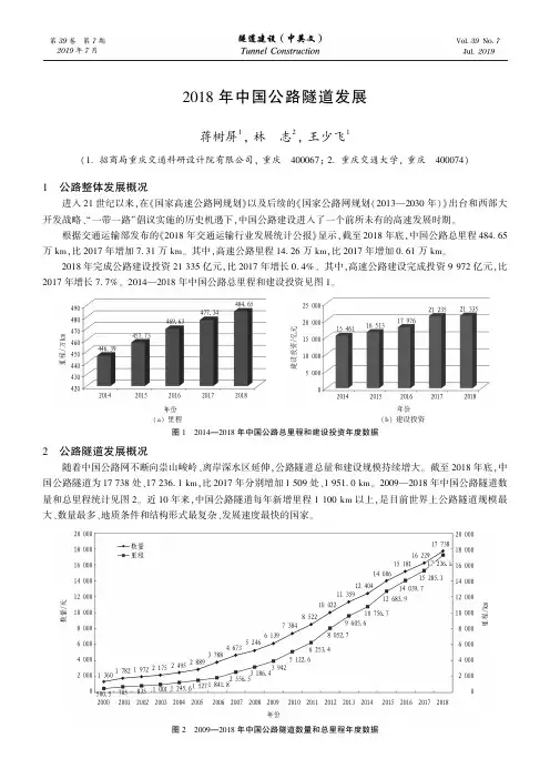 2018年中国公路隧道发展