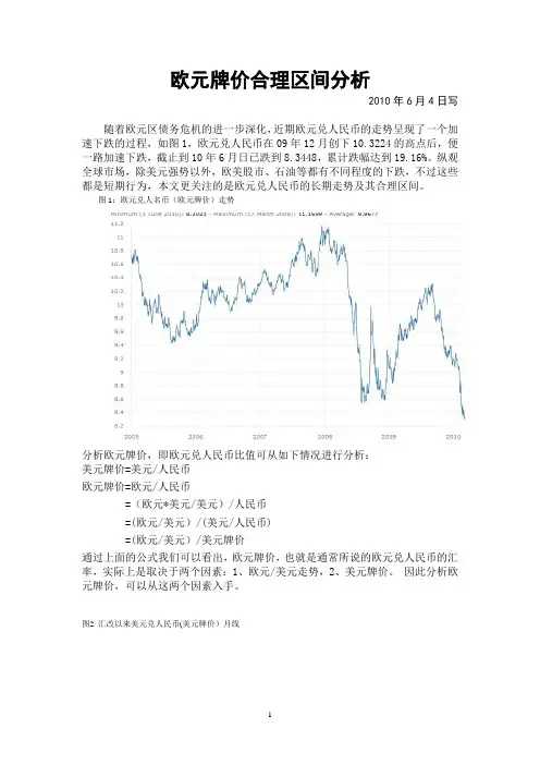 欧元牌价合理区间分析
