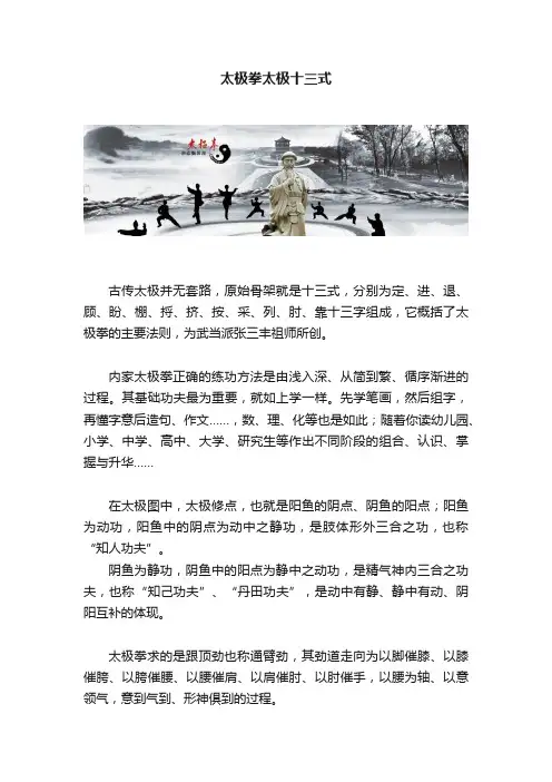 太极拳太极十三式