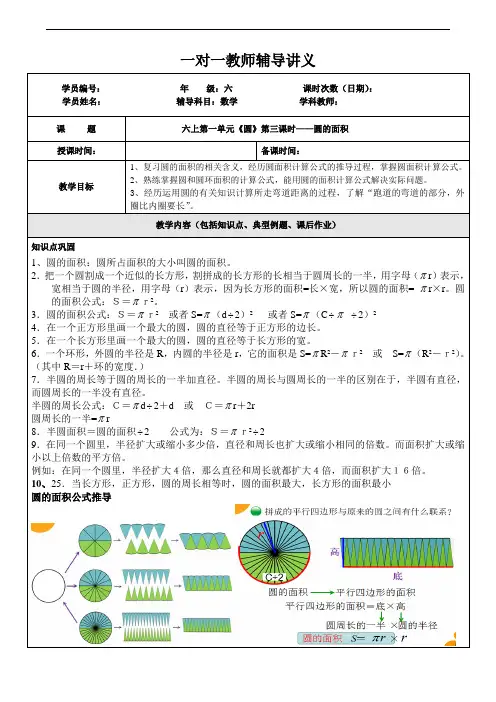 圆的面积讲义