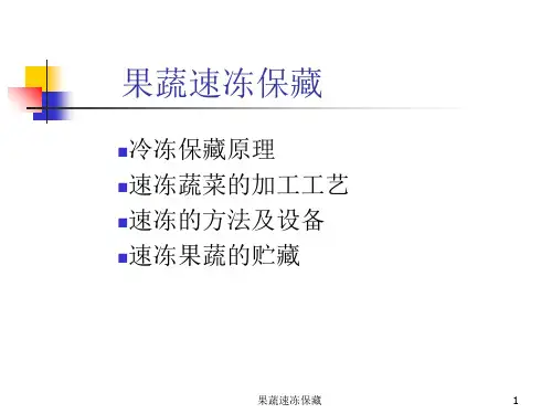 果蔬速冻保藏 ppt课件