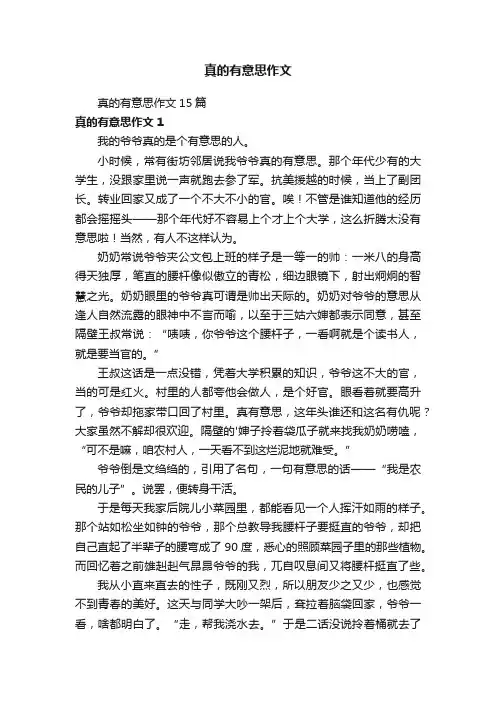 真的有意思作文15篇