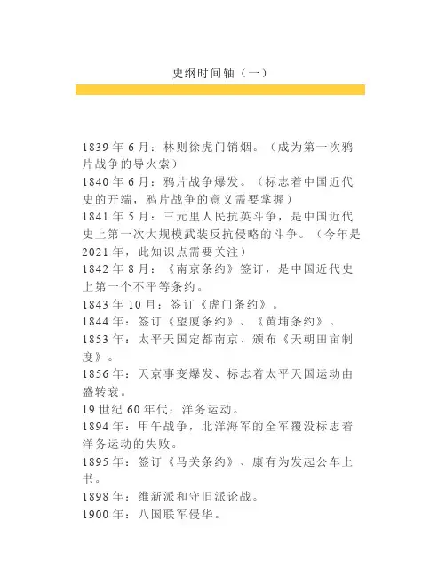 考研政治史纲时间轴