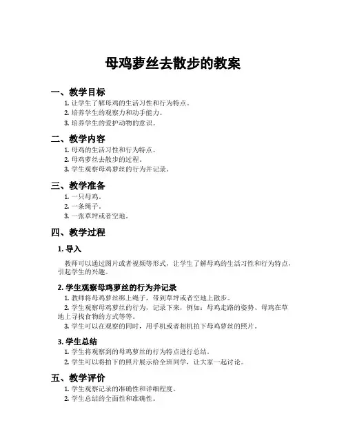 母鸡萝丝去散步的教案