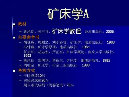 矿床学A授课内容总结