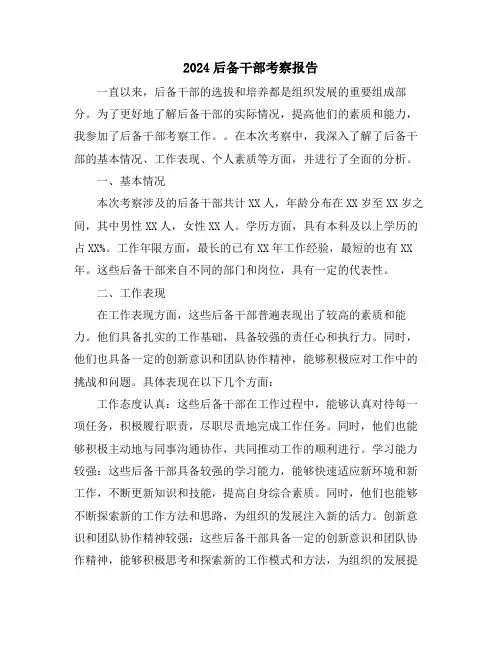 2024后备干部考察报告