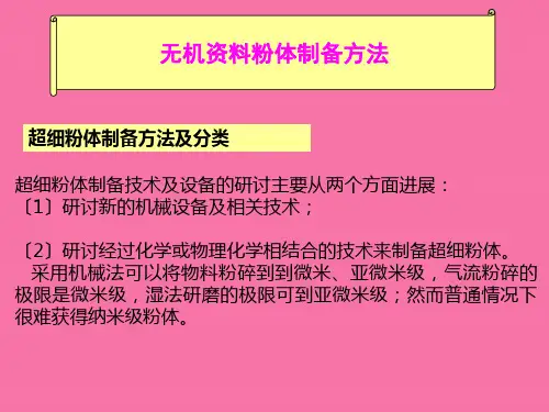 无机材料粉体制备方法ppt课件