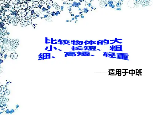 比较物体大小、长短、粗细、高矮、轻重等