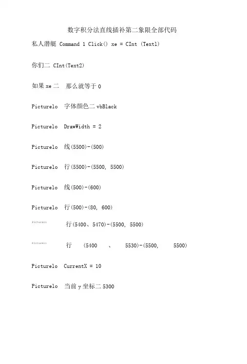 数字积分法直线插补第二象限全部代码.doc