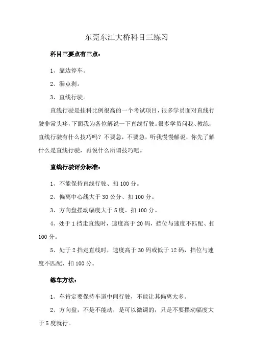 东莞东江大桥科目三练习