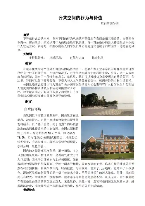 公共空间的行为与价值