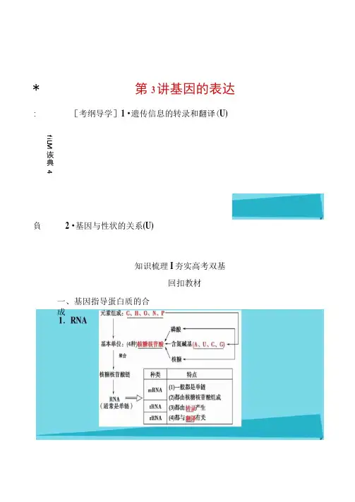 2017版高考生物一轮复习第6单元遗传的分子基础(精)(20210829093310)
