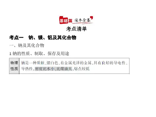 2021年广东高考化学复习课件：专题十一 金属元素及其化合物