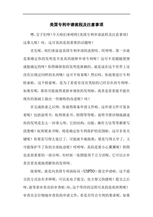 美国专利申请流程及注意事项 2