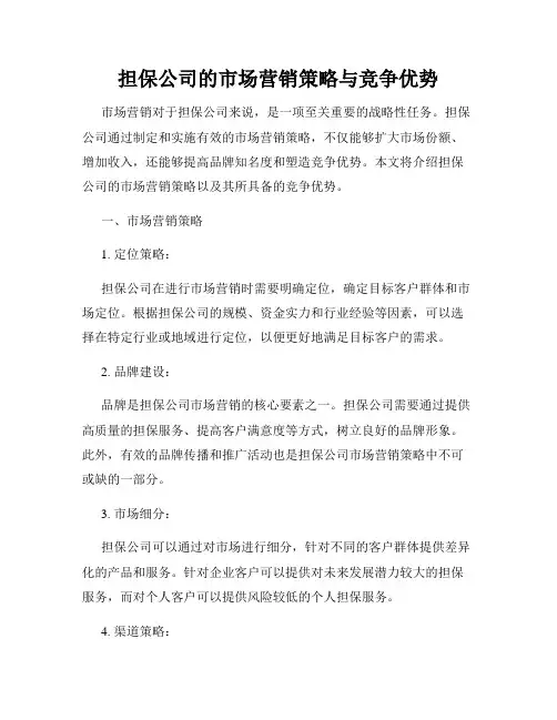 担保公司的市场营销策略与竞争优势