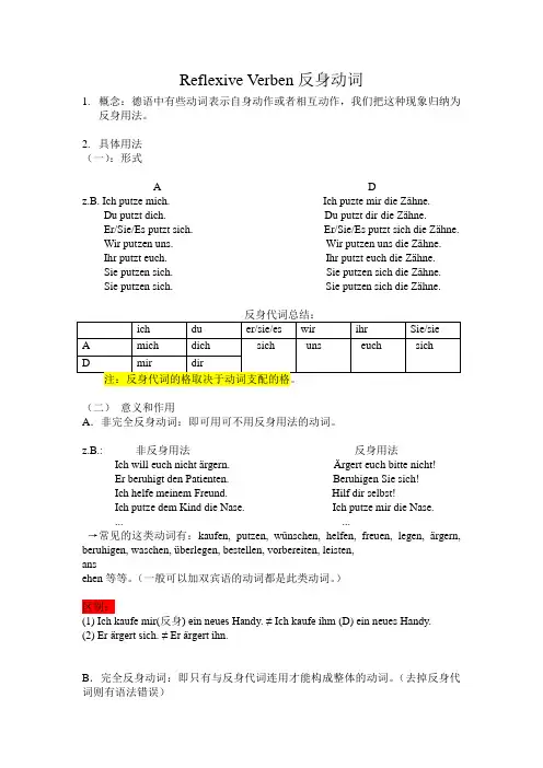 德语口语Reflexive Verben反身动词