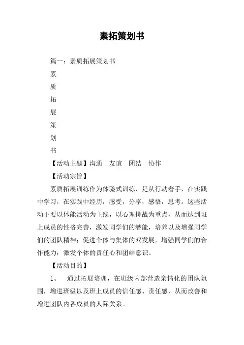 素拓策划书
