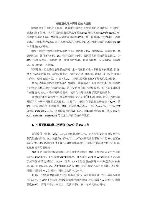 催化裂化增产丙烯的技术进展