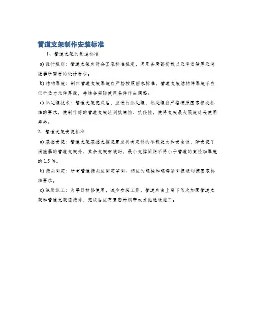管道支架制作安装标准
