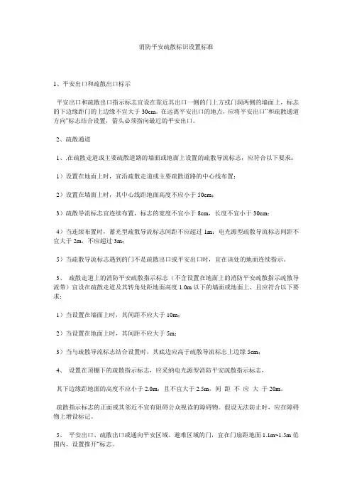 消防安全疏散标识设置规范