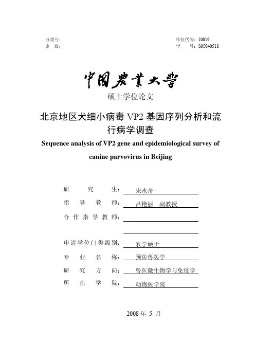犬细小病毒VP2基因