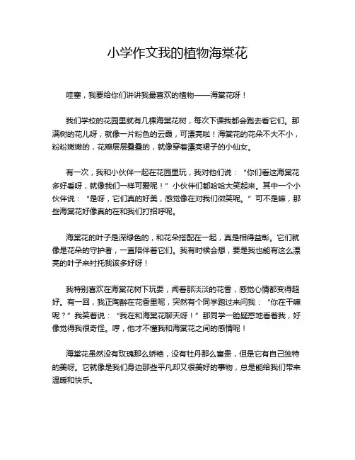 小学作文我的植物海棠花