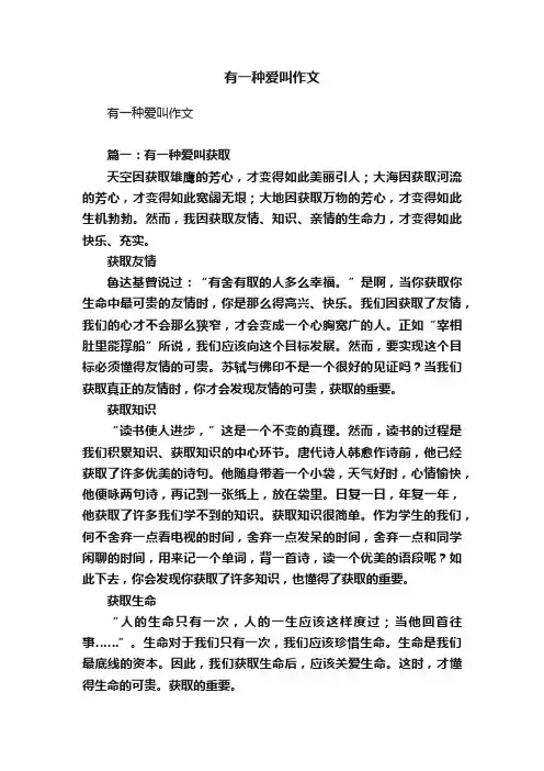 有一种爱叫作文