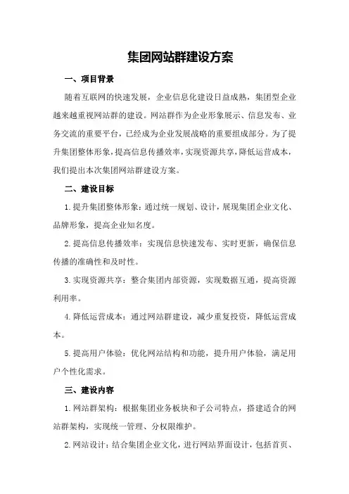集团网站群建设方案