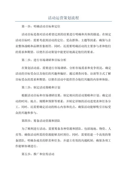 活动运营策划流程