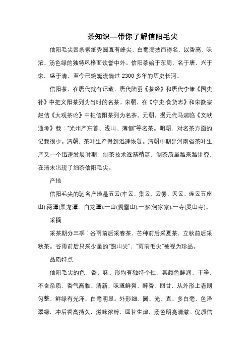 茶知识—带你了解信阳毛尖